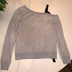 NWT Pam & Gela Gray one-shoulder sweatshirt